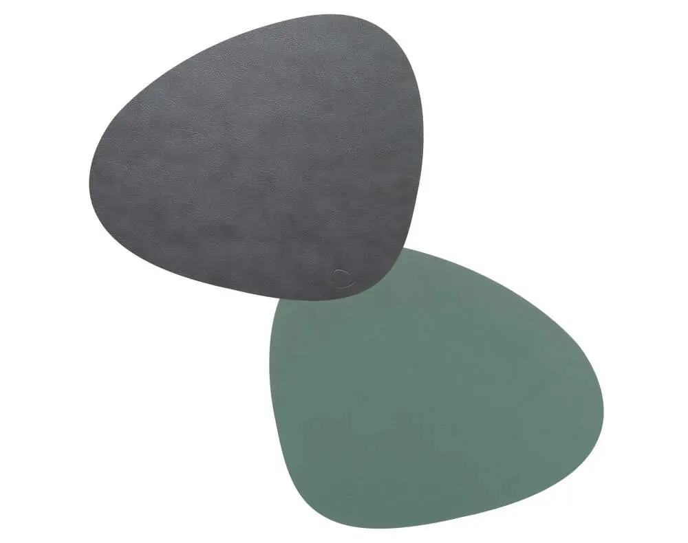 Horká Nabídka Oboustranné prostírání Double Curve L, anthracite / pastel green