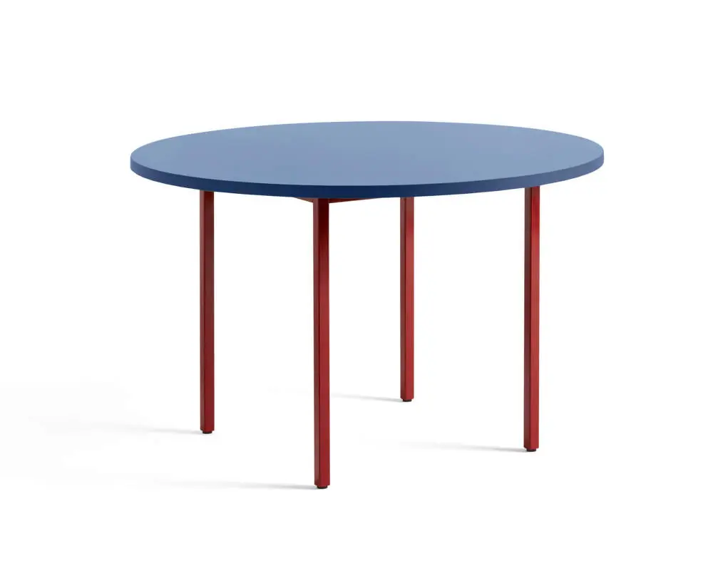 Autentický Jídelní stůl Two-Colour Ø120, maroon red/blue