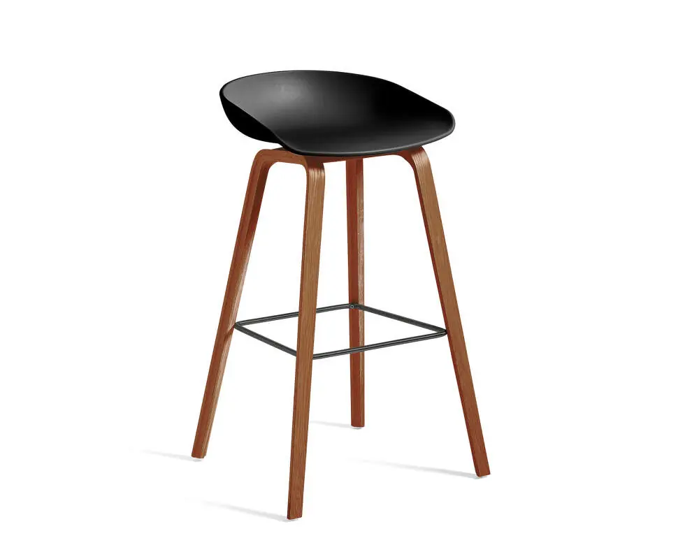 Barová stolička AAS 32 High Lacquered Walnut Veneer, black Přímo Od Výrobce