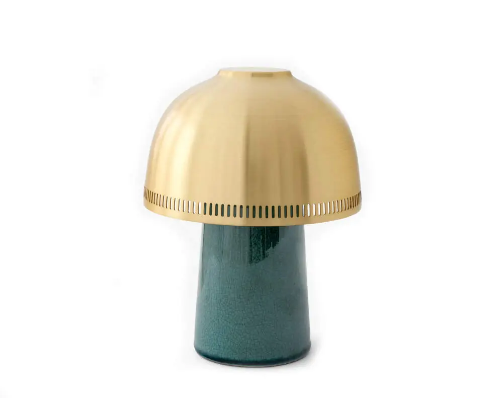 Přenosná lampa Raku SH8, Blue Green & Brass Tovární Cena