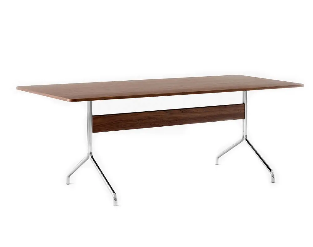 Jídelní stůl Pavilion AV19, lacquered walnut / chrome base Oblíbený