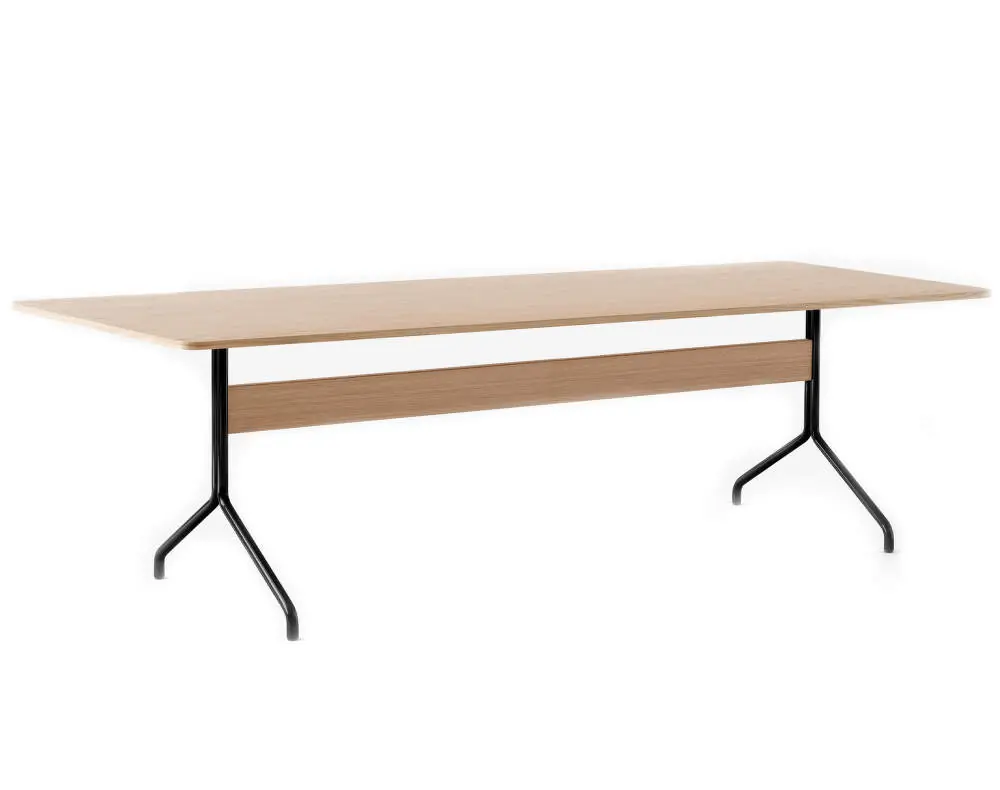 Akce Jídelní stůl Pavilion AV24, clear laquered oak / black base