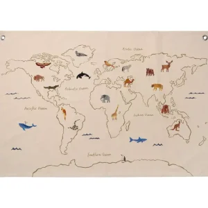 Bezpečná Platba Mapa The World, off-white