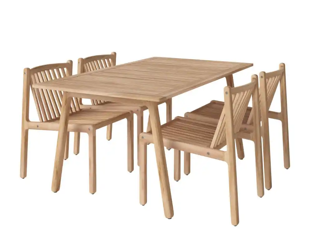 Hit Sezóny Zahradní souprava Patio se 4 židlemi, untreated solid teak