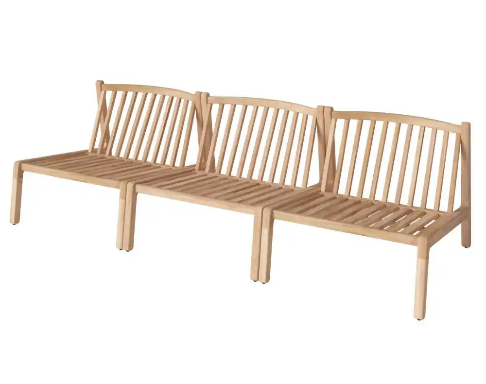 Třímístná zahradní pohovka Patio, untreated solid teak Omezená Nabídka