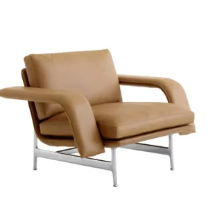Křeslo Meantime AV29, cognac/polished aluminium Sleva