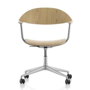 Kancelářská židle Mynt Plywood s kolečky, natural oak/blasted aluminium Víkendová Akce