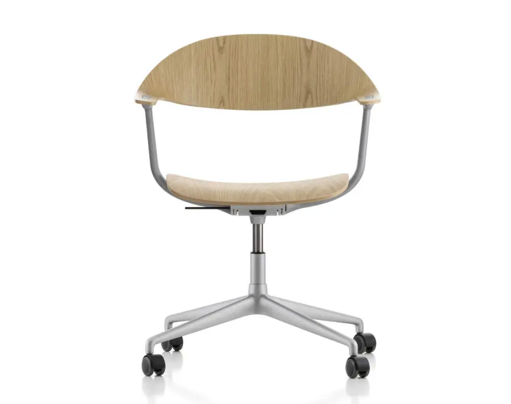 Kancelářská židle Mynt Plywood s kolečky, natural oak/blasted aluminium Víkendová Akce