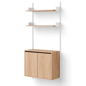 Cenový Hit Policová sestava Wall Shelf 1900 Cabinet Tall w. Doors, oak/white