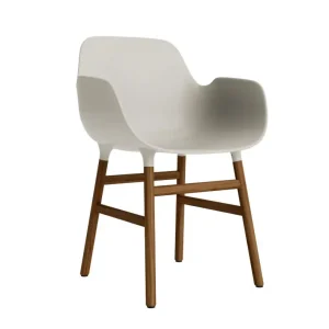 Autentický Židle Form s područkami Walnut, light grey
