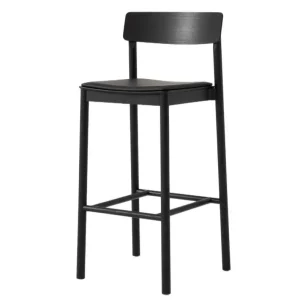 Barová židle Betty TK17, black/black leather Rychlé Dodání