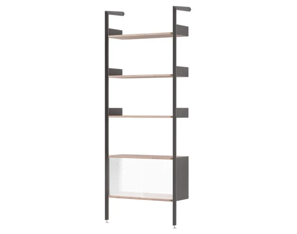 Cenový Hit Policová sestava Rombe IF3 se skříňkou, anthracite/lacquered walnut