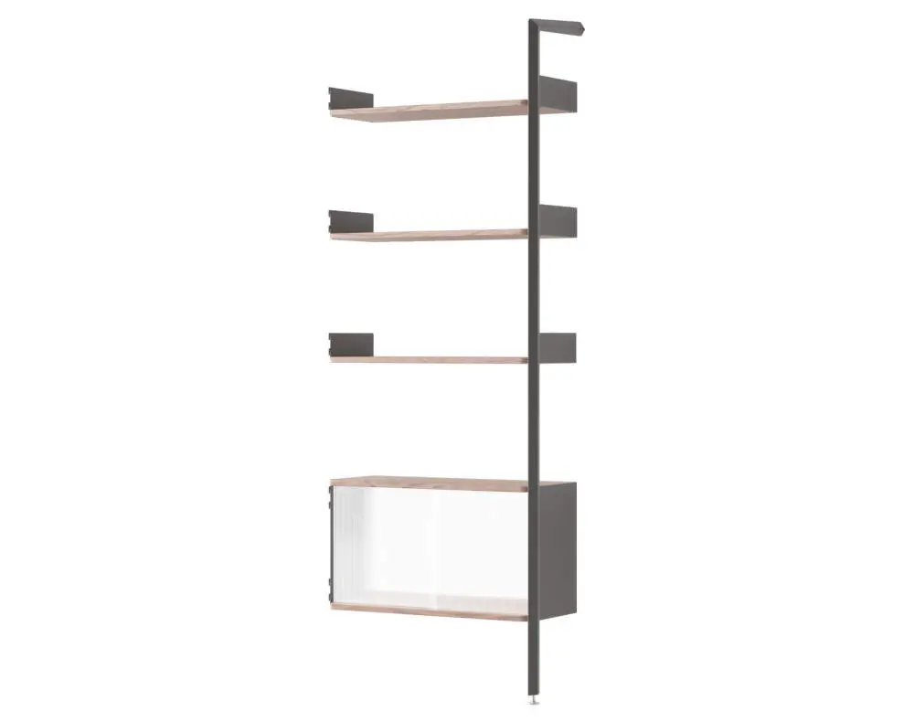 Oblíbený Policová sestava Rombe IF6 se skříňkou, anthracite/lacquered walnut