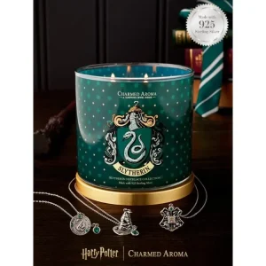 Akce Vonná svíčka Harry Potter Slytherin se stříbrným náhrdelníkem (Ag. 925/1000)