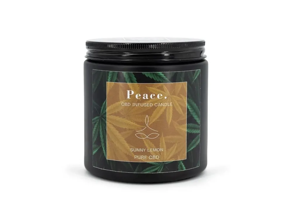 CBD Sójová svíčka Peace. Sunny Lemon - 350g Cenově Výhodný