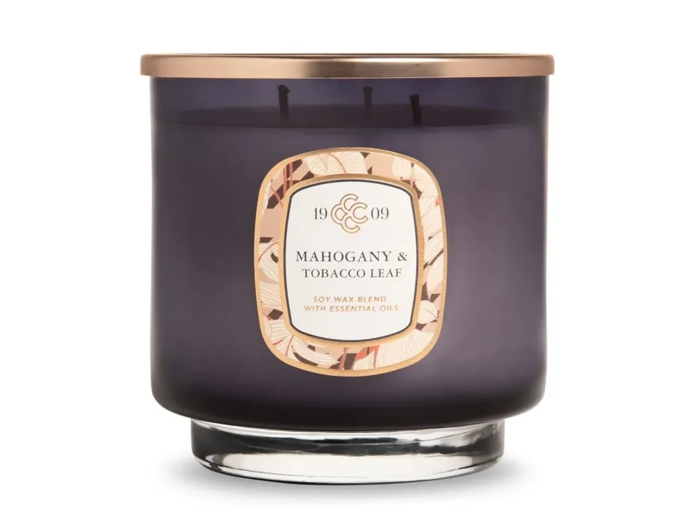 Sójová svíčka Mahogany & Tobacco Leaves - 566g Výprodej