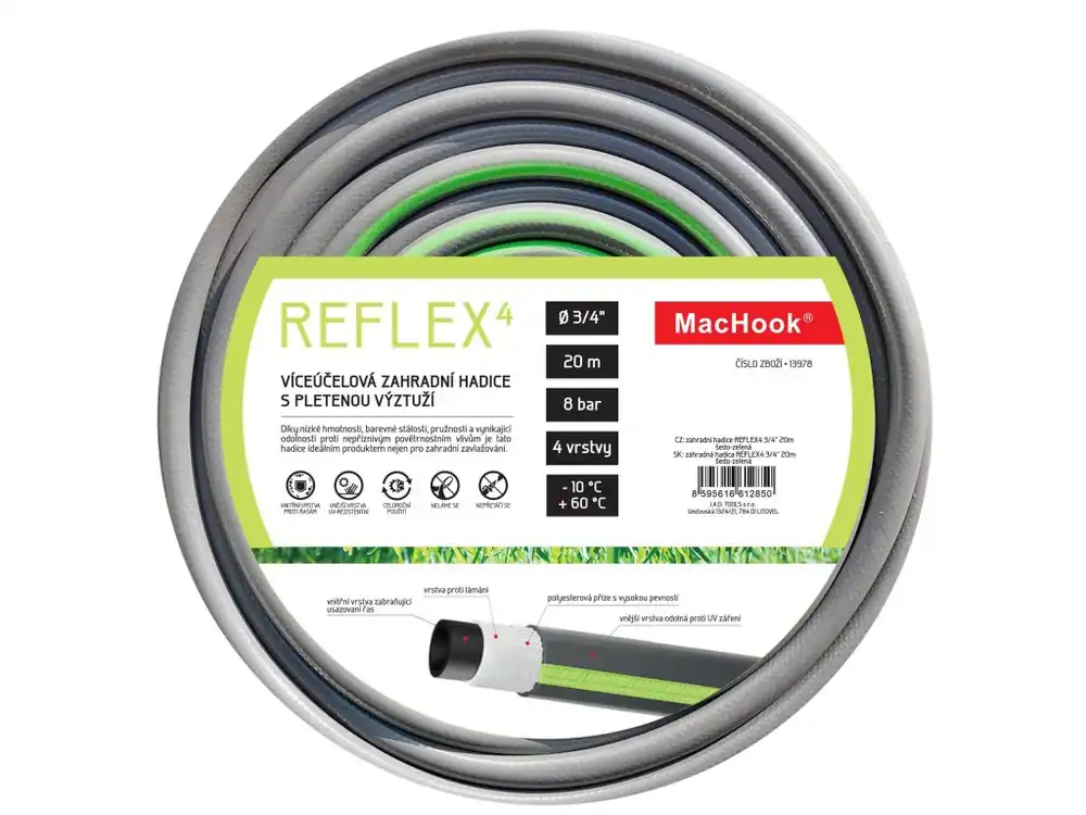 Zahradní hadice REFLEX4 3/4 20 m šedo-zelená Sezónní Sleva