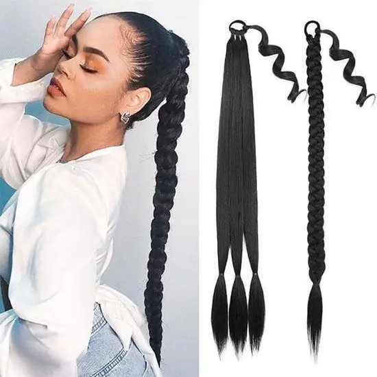 Objednat Nyní Příčesek do vlasů cop 85 cm - černý