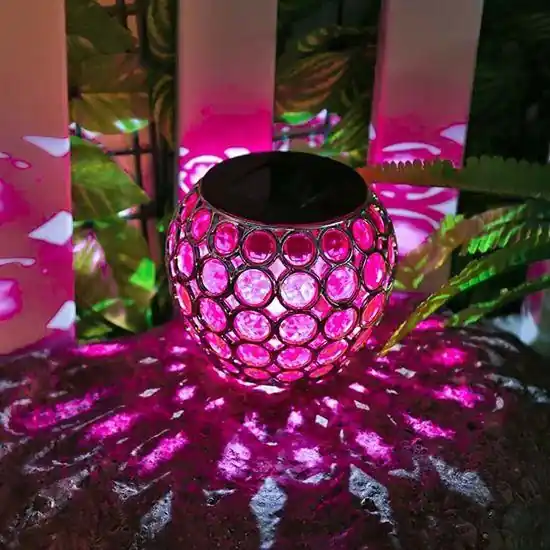 Barevná solární lampa - růžová Akční Nabídka