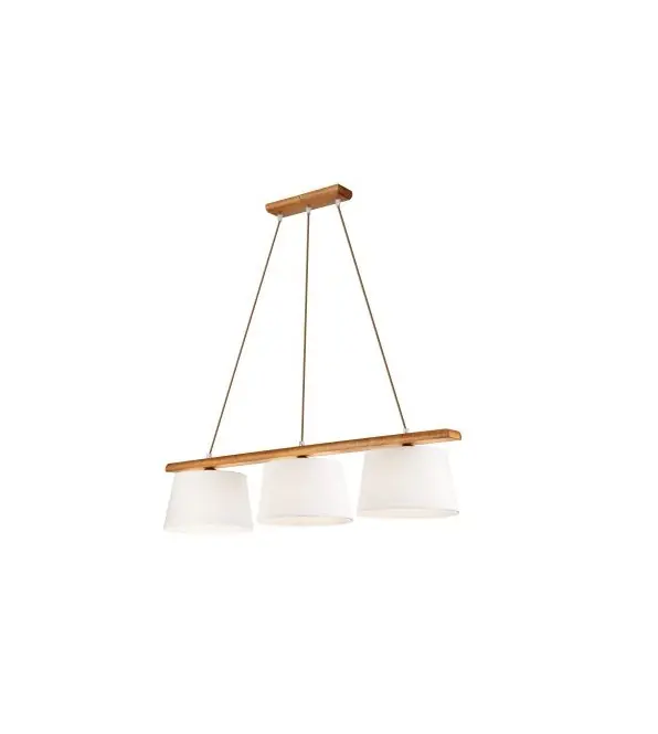 Oblíbený Lamkur 35222 LD 3.98 AIDA - Závěsný dřevěný lustr s textilními stínidly, dub rustic