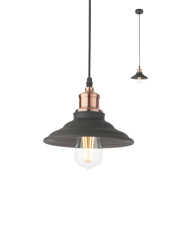 Smarter 01-1292 SPINNER - Závěsné svítidlo v černé barvě s měděným prvkem Ø 20cm Hit Sezóny