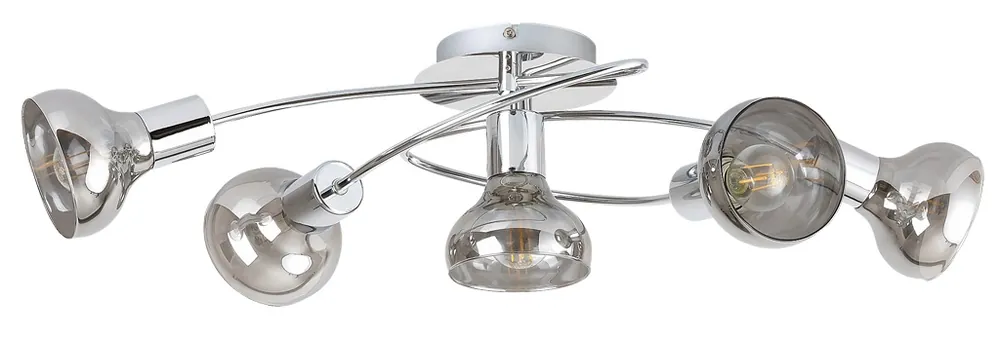 Originální Rabalux 5561 HOLLY 1 - Moderní stropní svítidlo s kouřovými skly, 68cm šířka