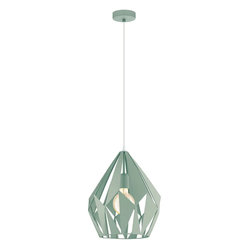 Eglo 49026 CARLTON-P - Závěsné vintage svítidlo v pastelově zelené barvě Ø 31cm Omezená Nabídka