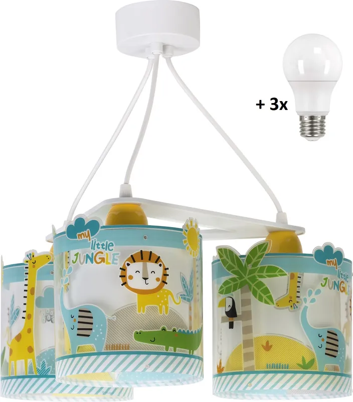 Levný Dalber 76114 MY LITTLE JUNGLE - Dětské závěsné svítidlo se zvířaty + Dárek 3x LED žárovka