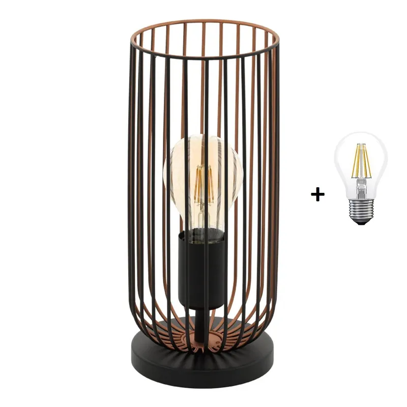 Eglo 49646 ROCCAMENA -Stolní retro lampička + Dárek LED retro žárovka Akční Cena