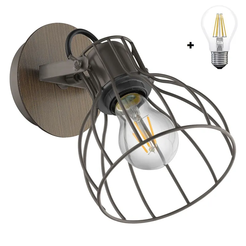 Odeslání Ihned Eglo 98134 SAMBATELLO - Nástěnné retro svítidlo + Dárek LED retro žárovka