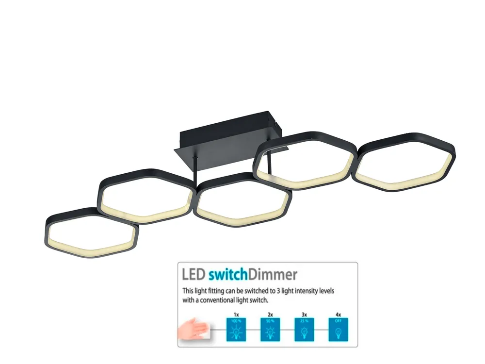Vysoce Kvalitní Trio Leuchten R62055142 VIGO - Stropní lustr stmívatelný klasickým vypínačem, LED 24W, 3000K, 3000lm, 90 x 30cm