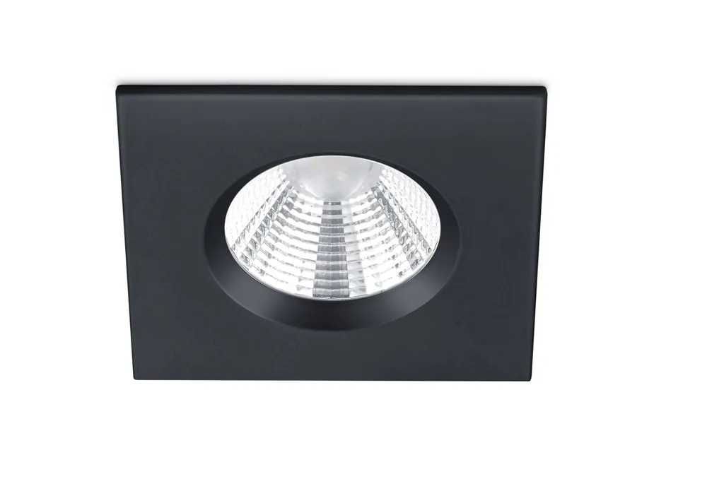 Bezpečná Platba Trio Leuchten 650610132 ZAGROS - LED podhledové stmívatelné svítidlo do koupelny 8,5 x 8,5cm, 5,5W, 3000K, IP65, černá