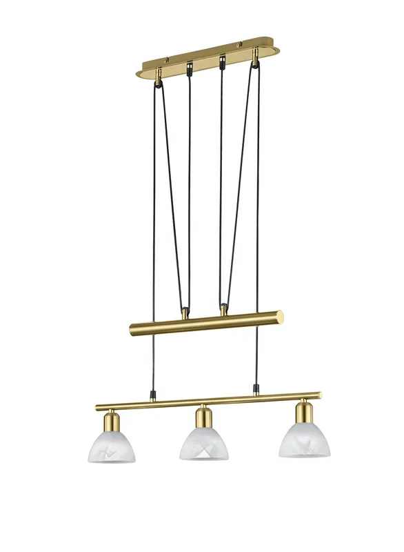 Trio Leuchten 371010308 LEVISTO - Stahovací mosazný lustr nad jídelní stůl + LED žárovky Sezónní Sleva