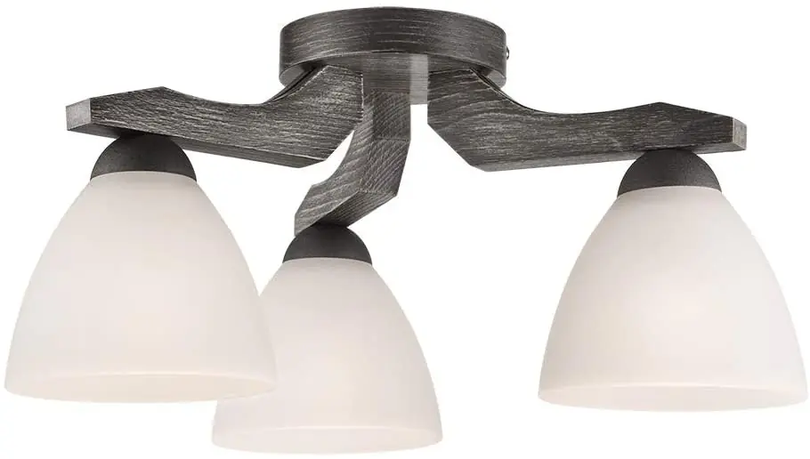 Novinka Lamkur LM 3.55 ADRIANO 27449 - Stropní dřevěný tříramenný lustr, 3 x E27, Ø 36cm / tmavé dřevo