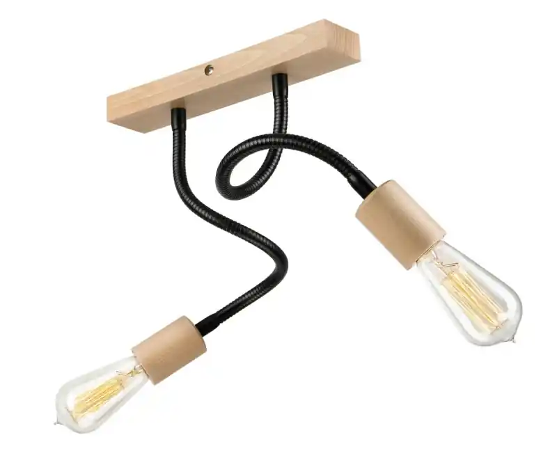 Must-Have Lamkur LM 2.111 CAMERON 37660 - Stropní dřevěné svítidlo s husími krky 2 x E27