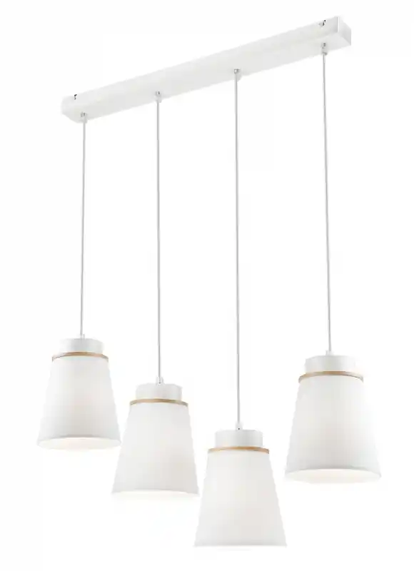 Lamkur LM 4.110/A AUGUSTINO 37622 - Závěsný lustr s textilními stínidly 4 x E27, šířka 62cm Zlevněný