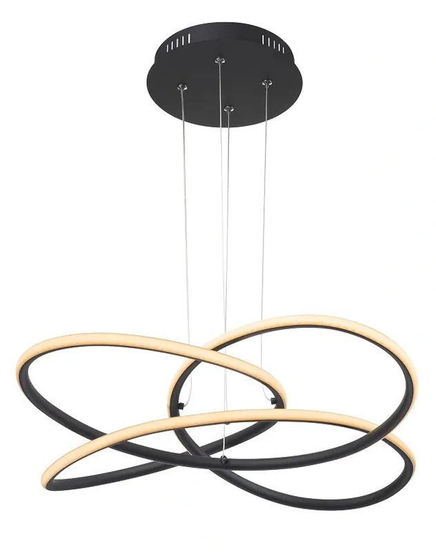 Rychlé Dodání Globo 67201SH-30 PANDA - Závěsný LED lustr v černé barvě, 30W, Ø 60cm, 3000K