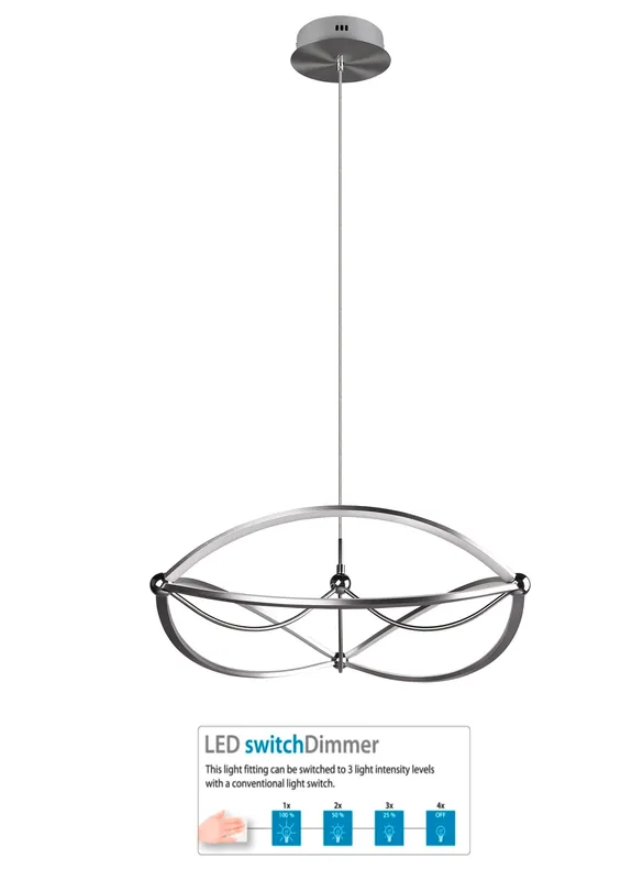Must-Have Trio Leuchten 321210107 CHARIVARI - Vypínačem stmívatelné LED závěsné svítidlo LED 42W, 3000K, Ø 62cm