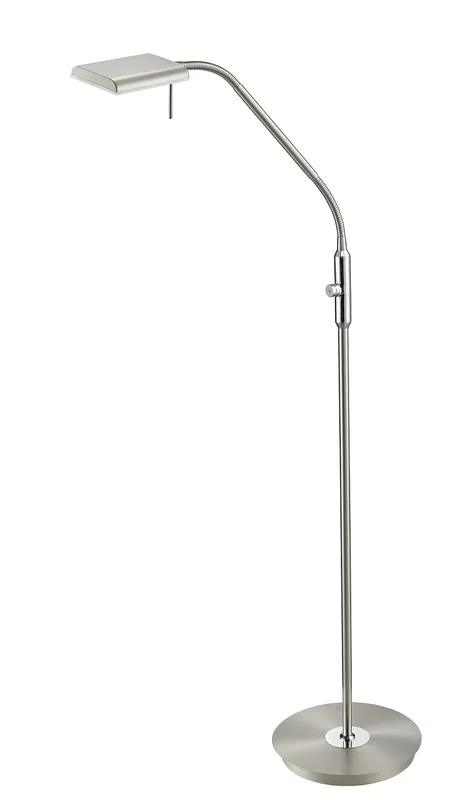 Trio Leuchten 420910107 BERGAMO - Dotykem stmívatelná čtecí lampa v matném niklu, 12W, 3000K, 135cm Nová Kolekce