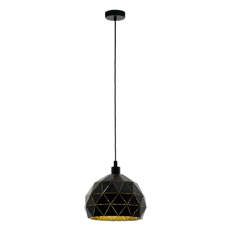 Eglo 97841 ROCCAFORTE - Závěsné černo zlaté kovové svítidlo, E27, ø 40cm Ověřený