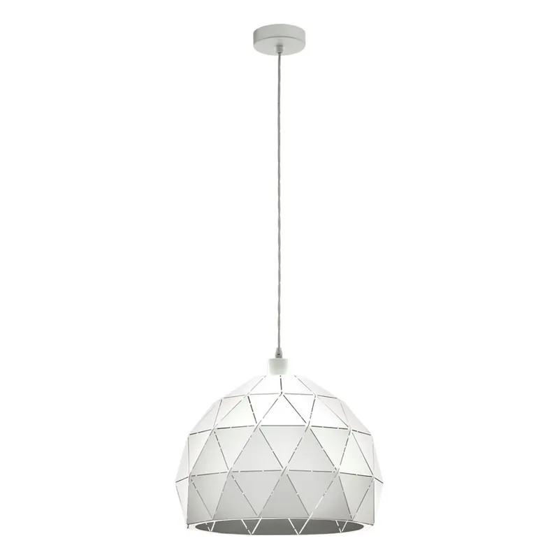 Eglo 97855 ROCCAFORTE - Závěsné bílé kovové svítidlo, E27, ø 40cm Výprodej