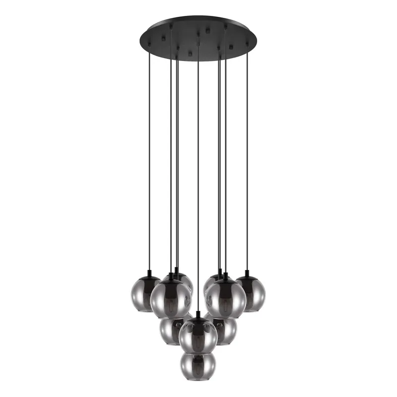 Eglo 98654 ARISCANI - Závěsné svítidlo z černých kouřových skel, 10x E27, ø 65,5cm Autentický