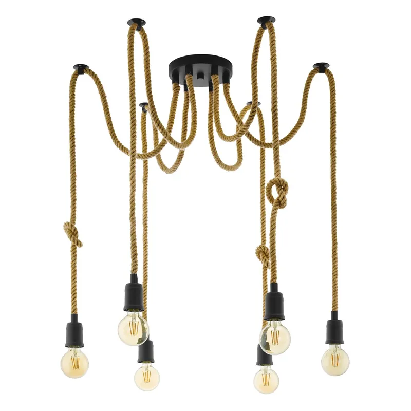 Eglo 43195 RAMPSIDE - Designové závěsné lanové svítidlo, 6x E27 Oblíbený