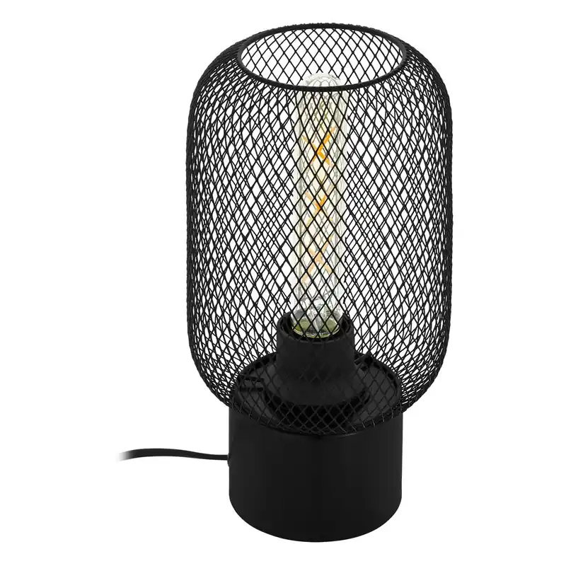 Tovární Cena Eglo 43096 WRINGTON - Stolní lampa z černého síťovaného kovu, 1x E27, vypínač na kabelu