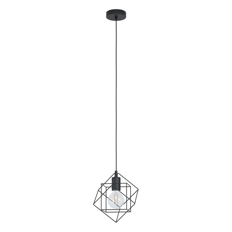 Omezená Nabídka Eglo 43358 STRAITON - Závěsné černé drátěné svítidlo, E27, ø 24cm
