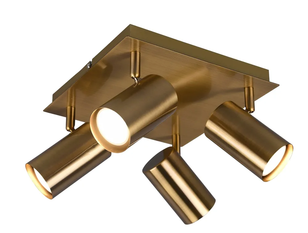 Trio Leuchten 802400404 MARLEY brass - Stropní bodové svítidlo ve staromosazné barvě 4 x GU10 Značkový