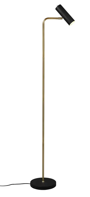 Trio Leuchten 412400108 MARLEY black + brass - Čtecí stojací lampa v barvě černé a mosazné, 1 x GU10, 151cm Expresní Doručení