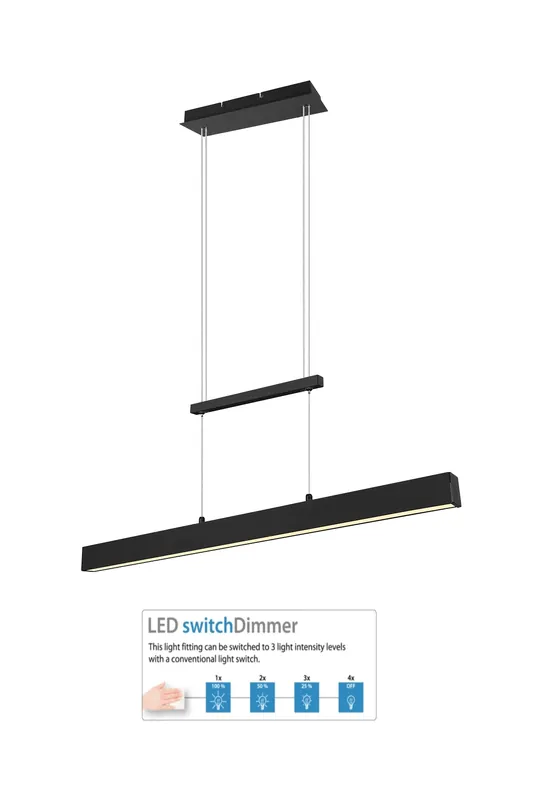 Trio Leuchten R32043132 PAROS - Závěsný stahovací lustr stmívatelný klasickým vypínačem, LED 21W + 11W, 3000K, 3000lm + 1500lm, 90cm Cenový Hit