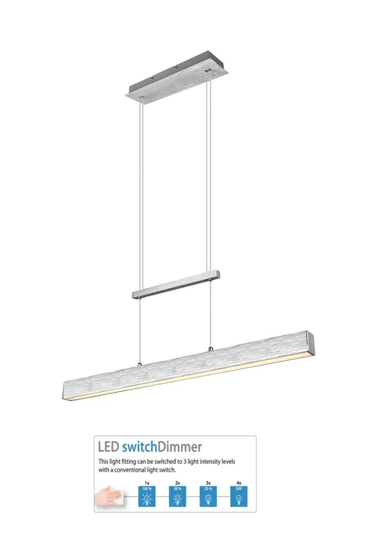 Trio Leuchten R32043105 PAROS - Závěsný stahovací lustr stmívatelný klasickým vypínačem, LED 21W + 11W, 3000K, 3000lm + 1500lm, 90cm Vrácení Zdarma