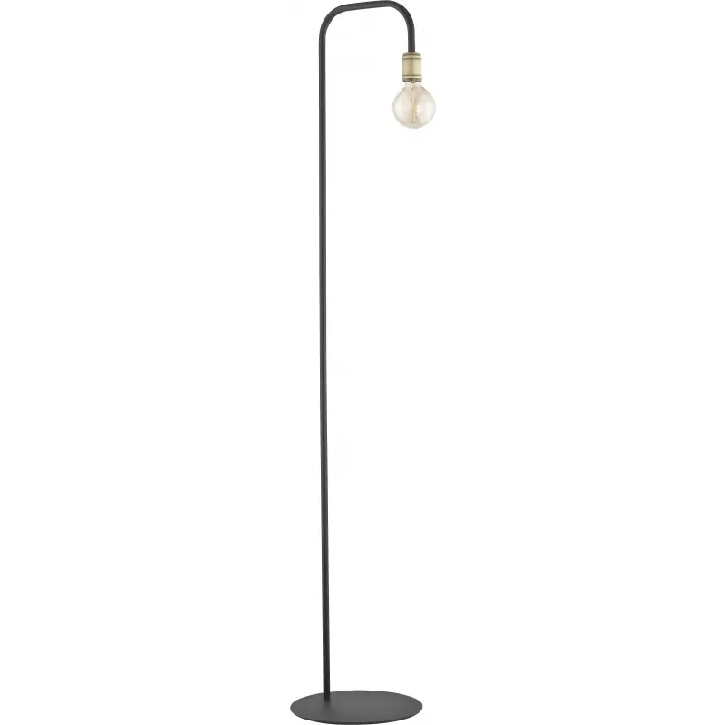 TK Lighting 3024 RETRO - Stojací retro lampa v černé a mosazné barvě 1 x E27, 160cm Dokud Zásoby Vydrží